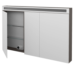 Dreja - Trojdverová zrkadlová skrinka AIR GA3OE 130 - N06 Lava (240059)