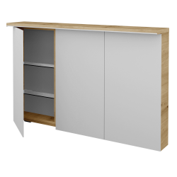 Dreja - Trojdverová zrkadlová skrinka ASTON GA3OE 120 - D22 Karamel (463052)