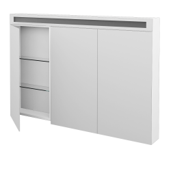 Dreja - Trojdverová zrkadlová skrinka MAX GA3O 120 - N01 Biela lesk (158279)