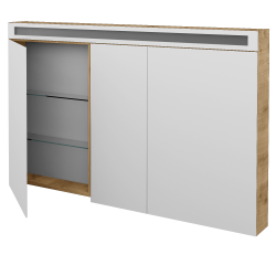 Dreja - Trojdverová zrkadlová skrinka MAX GA3O 130 - D09 Arlington (158521)