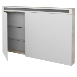 Dreja - Trojdverová zrkadlová skrinka MAX GA3O 130 - D28 Alberta (465681)