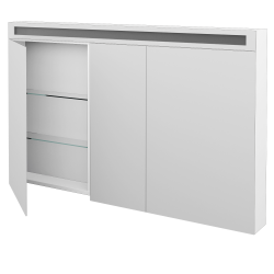 Dreja - Trojdverová zrkadlová skrinka MAX GA3O 130 - M01 Biela mat (238582)