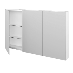 Dreja - Trojdverová zrkadlová skrinka PREMIUM GA3E 120 - N01 Biela lesk (49235)