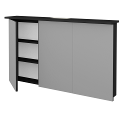 Dreja - Trojdverová zrkadlová skrinka SANI GA3O 120 - L03 Antracit vysoký lesk (237127)