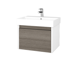 Dreja - Umývadloá skrinka BONO SZZ 60 (umývadlo Glance) umývadlo Glance - N01 Biela lesk / Úchytka T33 - čierna mat / D03 Cafe (277468J)