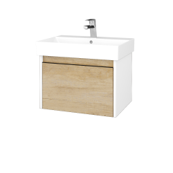 Dreja - Umývadloá skrinka BONO SZZ 60 (umývadlo Glance) umývadlo Glance - N01 Biela lesk / Úchytka T33 - čierna mat / D15 Nebraska (277444J)