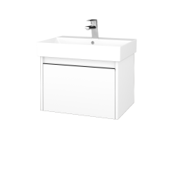 Dreja - Umývadloá skrinka BONO SZZ 60 (umývadlo Glance) umývadlo Glance - N01 Biela lesk / Úchytka T33 - čierna mat / N01 Biela lesk (277413J)