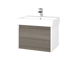 Dreja - Umývadloá skrinka BONO SZZ 60 (umývadlo Glance) umývadlo Glance - N01 Biela lesk / Úchytka T34 - nerez / D03 Cafe (277468K)