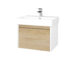 Dreja - Umývadloá skrinka BONO SZZ 60 (umývadlo Glance) umývadlo Glance - N01 Biela lesk / Úchytka T34 - nerez / D29 Honey (315621K)