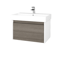 Dreja - Umývadloá skrinka BONO SZZ 70 (umývadlo Glance) umývadlo Glance - N01 Biela lesk / Úchytka T33 - čierna mat / D03 Cafe (277550J)