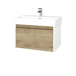 Dreja - Umývadloá skrinka BONO SZZ 70 (umývadlo Glance) umývadlo Glance - N01 Biela lesk / Úchytka T33 - čierna mat / D09 Arlington (277529J)