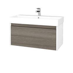 Dreja - Umývadloá skrinka BONO SZZ 85 (umývadlo Glance) umývadlo Glance - N01 Biela lesk / Úchytka T33 - čierna mat / D03 Cafe (277642J)