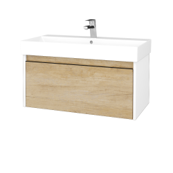 Dreja - Umývadloá skrinka BONO SZZ 85 (umývadlo Glance) umývadlo Glance - N01 Biela lesk / Úchytka T33 - čierna mat / D15 Nebraska (277628J)