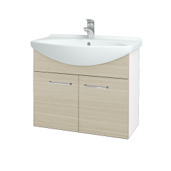 Dreja - Umývadlová skriňa TAKE IT SZD2 75 - N01 Biela lesk / Úchytka T04 / D04 Dub (152048E)