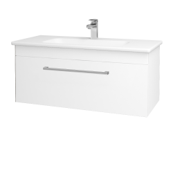 Dreja - Umývadlová skrinka ASTON SZZ 100 - N01 Biela lesk / Úchytka T03 / L01 Biela vysoký lesk (137557C)