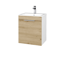 Dreja - Umývadlová skrinka BENEFIT SZD 50 (umývadlo Altero) - N01 Biela lesk / Úchytka T05 / D22 Karamel / Levé (533052F)