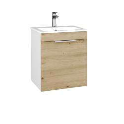 Dreja - Umývadlová skrinka BENEFIT SZD 50 (umývadlo Altero) - N01 Biela lesk / Úchytka T05 / D22 Karamel / Pravé (533052FP)