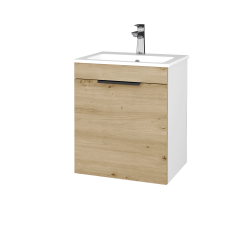 Dreja - Umývadlová skrinka BENEFIT SZD 50 (umývadlo Altero) - N01 Biela lesk / Úchytka T07 / D22 Karamel / Levé (533052I)