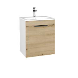 Dreja - Umývadlová skrinka BENEFIT SZD 50 (umývadlo Altero) - N01 Biela lesk / Úchytka T07 / D22 Karamel / Pravé (533052IP)