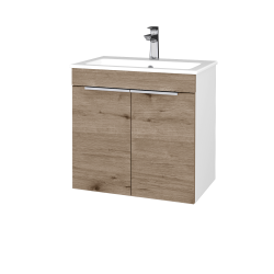 Dreja - Umývadlová skrinka BENEFIT SZD2 60 (umývadlo Altero) - N01 Biela lesk / Úchytka T05 / D23 Herkules (533090F)