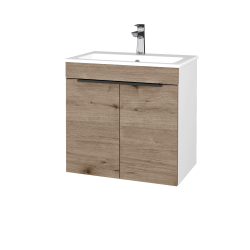 Dreja - Umývadlová skrinka BENEFIT SZD2 60 (umývadlo Altero) - N01 Biela lesk / Úchytka T07 / D23 Herkules (533090I)