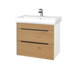 Dreja - Umývadlová skrinka BENEFIT SZZ2 70 (umývadlo Q) - N01 Biela lesk / Úchytka T07 / D22 Karamel (405618I)