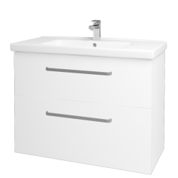 Dreja - Umývadlová skrinka BIG INN SZZ2 100 - N01 Biela lesk / Úchytka T01 / L01 Biela vysoký lesk (133191A)