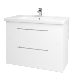 Dreja - Umývadlová skrinka BIG INN SZZ2 100 - N01 Biela lesk / Úchytka T02 / L01 Biela vysoký lesk (133191B)