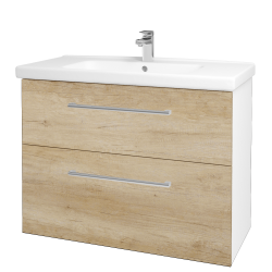 Dreja - Umývadlová skrinka BIG INN SZZ2 100 - N01 Biela lesk / Úchytka T03 / D15 Nebraska (174057C)