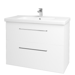 Dreja - Umývadlová skrinka BIG INN SZZ2 100 - N01 Biela lesk / Úchytka T04 / L01 Biela vysoký lesk (133191E)