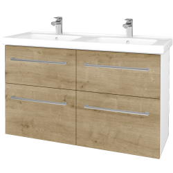 Dreja - Umývadlová skrinka BIG INN SZZ4 125 - N01 Biela lesk / Úchytka T03 / D09 Arlington (122539C)