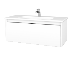 Dreja - Umývadlová skrinka BONO SZZ 100 (umývadlo Euphoria) - N01 Biela lesk / Úchytka T33 - čierna mat / N01 Biela lesk (203764J)