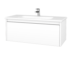 Dreja - Umývadlová skrinka BONO SZZ 100 (umývadlo Euphoria) - N01 Biela lesk / Úchytka T34 - nerez / N01 Biela lesk (203764K)