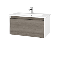 Dreja - Umývadlová skrinka BONO SZZ 80 (umývadlo Euphoria) - N01 Biela lesk / Úchytka T33 - čierna mat / D03 Cafe (203559J)