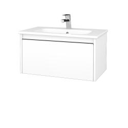 Dreja - Umývadlová skrinka BONO SZZ 80 (umývadlo Euphoria) - N01 Biela lesk / Úchytka T33 - čierna mat / N01 Biela lesk (203580J)