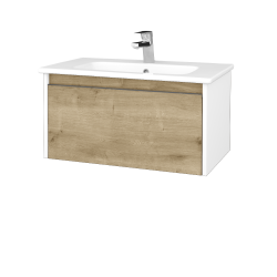 Dreja - Umývadlová skrinka BONO SZZ 80 (umývadlo Euphoria) - N01 Biela lesk / Úchytka T34 - nerez / D09 Arlington (203566K)