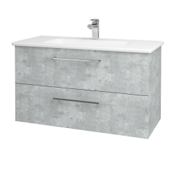 Dreja - Umývadlová skrinka GIO SZZ2 100 - D01 Betón / Úchytka T04 / D01 Betón (130626E)