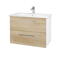 Dreja - Umývadlová skrinka GIO SZZ2 80 - N01 Biela lesk / Úchytka T04 / D15 Nebraska (173739E)