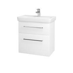 Dreja - Umývadlová skrinka GO SZZ2 60 - N01 Biela lesk / Úchytka T04 / L01 Biela vysoký lesk (20760E)