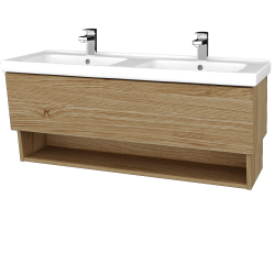 Dreja - Umývadlová skrinka INVENCE SZZO 125 (dvojumývadlo Harmonia) - A01 Dub (masív) / A01 Dub (masív) (250294)