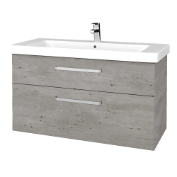Dreja - Umývadlová skrinka Q MAX SZZ2 105 - D01 Betón / Úchytka T01 / D01 Betón (331641A)
