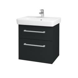 Dreja - Umývadlová skrinka Q MAX SZZ2 60 - L03 Antracit vysoký lesk / Úchytka T03 / L03 Antracit vysoký lesk (60377C)