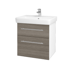 Dreja - Umývadlová skrinka Q MAX SZZ2 60 - N01 Biela lesk / Úchytka T02 / D03 Cafe (68403B)