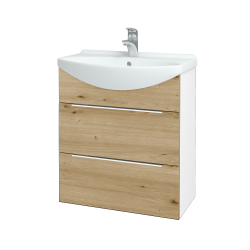 Dreja - Umývadlová skrinka TAKE IT SZZ2 65 - N01 Biela lesk / Úchytka T05 / D22 Karamel (457662F)