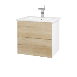 Dreja - Umývadlová skrinka VARIANTE SZZ2 60 (umývadlo Euphoria) - N01 Biela lesk / D15 Nebraska (188528)