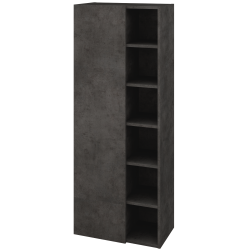 Dreja - Vysoka kúpeľňova skriňa DOS SVDO6 60 - D16  Tmavý betón / D16 Tmavý betón / Levé (519551)