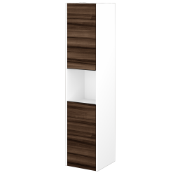 Dreja - Vysoká skriňa BONO SVD2O 35 - N01 Biela lesk / Úchytka T33 - čierna mat / D06 Orech / Levé (351403JL)