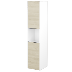 Dreja - Vysoká skriňa BONO SVD2O 35 - N01 Biela lesk / Úchytka T33 - čierna mat / D24 Ohio / Levé (449667JL)