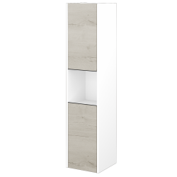 Dreja - Vysoká skriňa BONO SVD2O 35 - N01 Biela lesk / Úchytka T33 - čierna mat / D28 Alberta / Levé (449629JL)