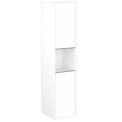 Dreja - Vysoká skriňa BONO SVD2O 35 - N01 Biela lesk / Úchytka T33 - čierna mat / N01 Biela lesk / Pravé (204396JP)